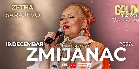 Vesna Zmijanac u sklopu turneje "Golden Tour" stiže u Sarajevo: 19. decembra zakazala veliki koncert